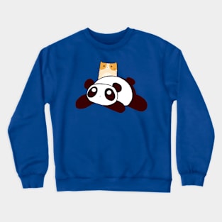 Panda and Tabby Cat Crewneck Sweatshirt